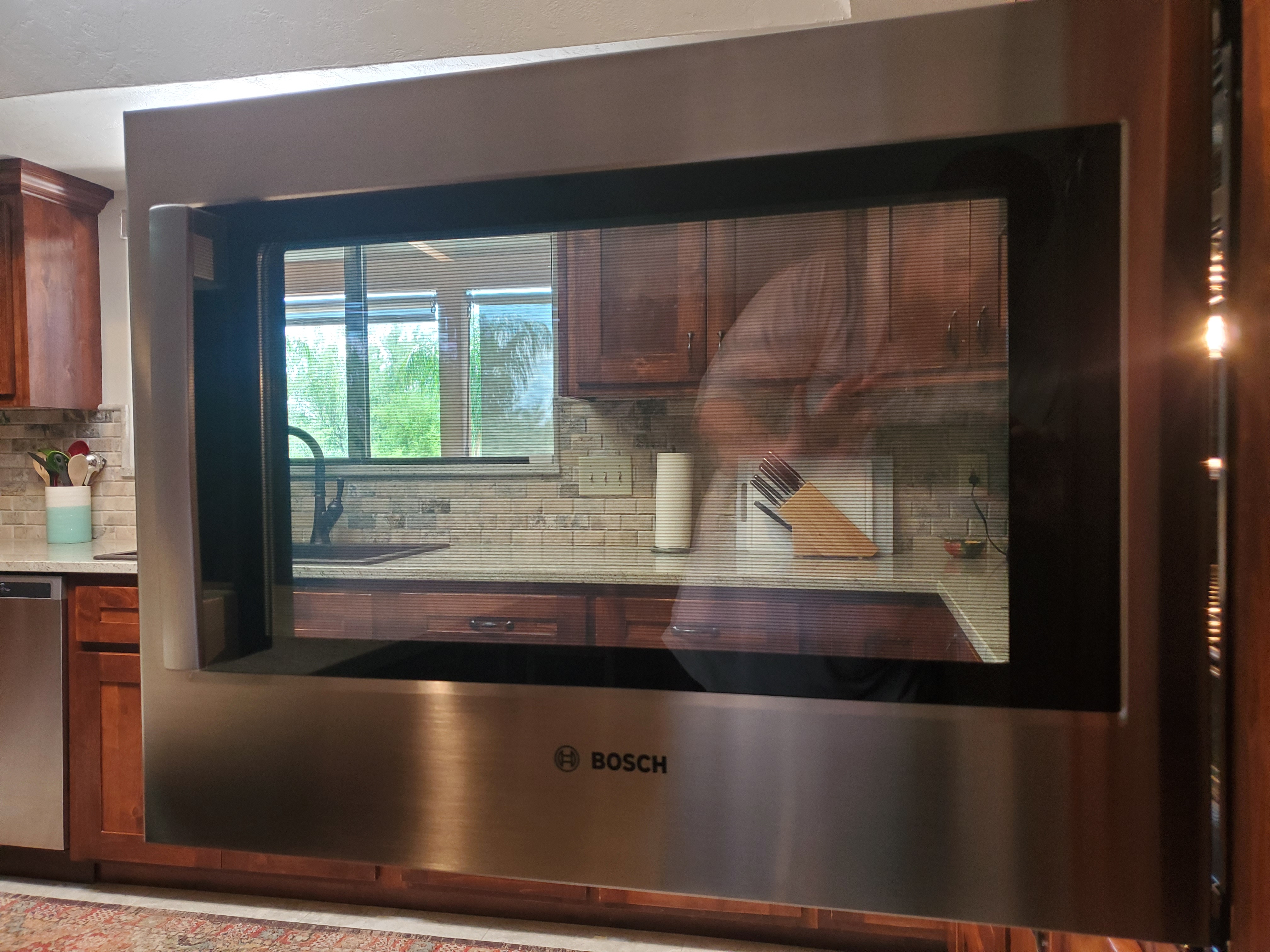 Residential appliance service with the work area protected